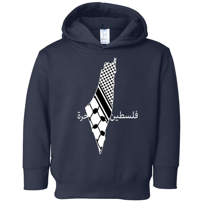 Keffiyeh Scarf Palestine Map Arabic Free Palestine Toddler Hoodie