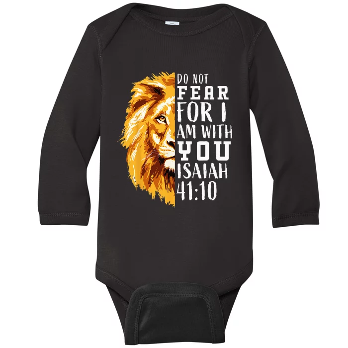 Kids Easter Gifts Christian Bible Verse Lion Of Judah Baby Long Sleeve Bodysuit