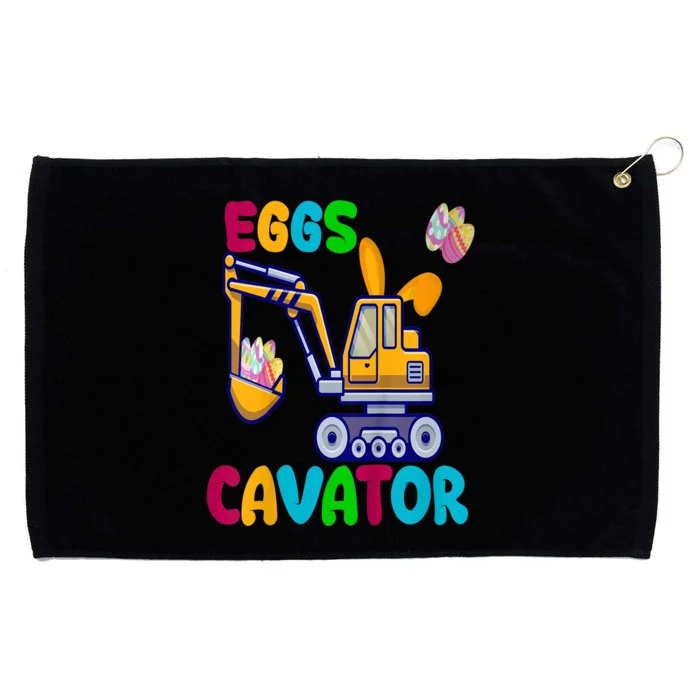 kid EggsCavator Happy Easter Funny Excavator Hunting Egg kid Grommeted Golf Towel