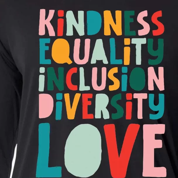 Kindness Equality Inclusion Diversity Love Teachers Groovy Cooling Performance Long Sleeve Crew