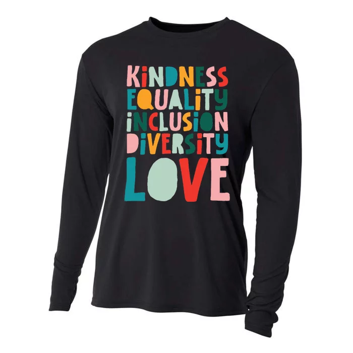 Kindness Equality Inclusion Diversity Love Teachers Groovy Cooling Performance Long Sleeve Crew