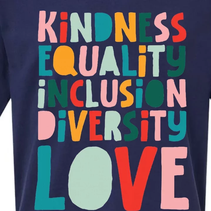 Kindness Equality Inclusion Diversity Love Teachers Groovy Sueded Cloud Jersey T-Shirt