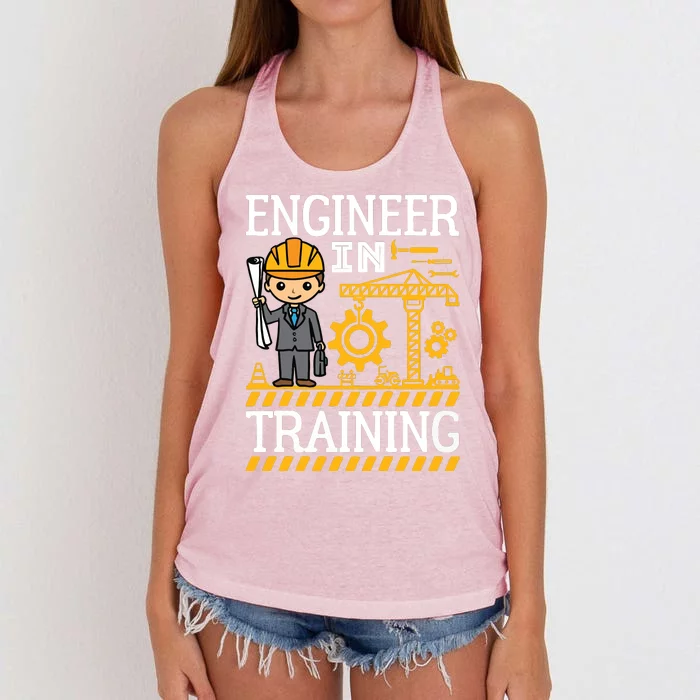 Kids Engineer In Training Future Engineer Boy Women's Knotted Racerback Tank