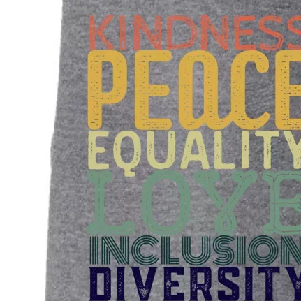 Kindness Equality Inclusion Peace Love Diversity Vintage Gift Doggie 3-End Fleece Hoodie