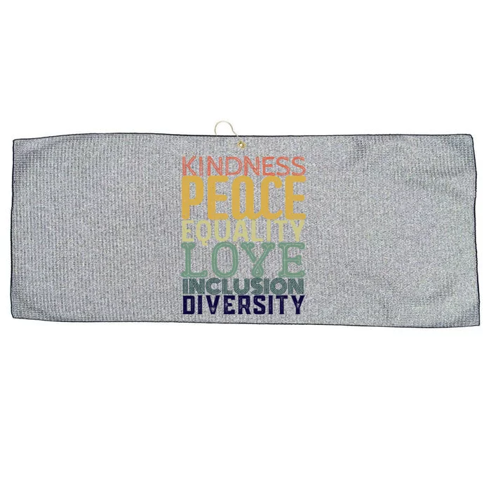 Kindness Equality Inclusion Peace Love Diversity Vintage Gift Large Microfiber Waffle Golf Towel