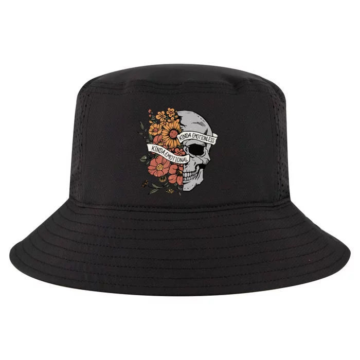 Kinda Emotional Kinda Emotionless Goth Emo Floral Skull Cool Comfort Performance Bucket Hat