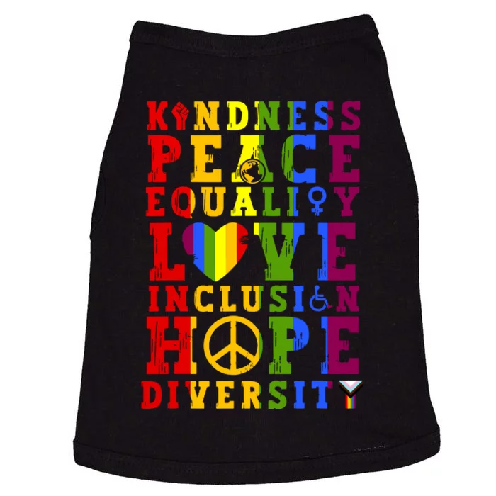 Kindness Equality Love Rainbow Flag Pride Month Doggie Tank