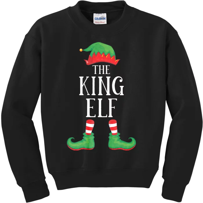 King Elf Matching Group Xmas Funny Family Christmas Kids Sweatshirt