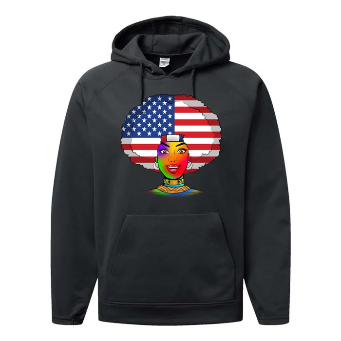 Kente African American Woman Performance Fleece Hoodie