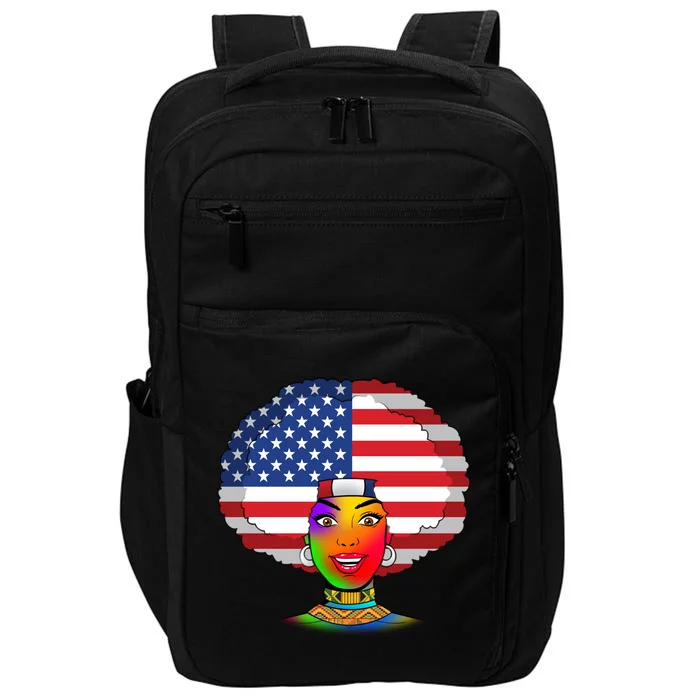 Kente African American Woman Impact Tech Backpack