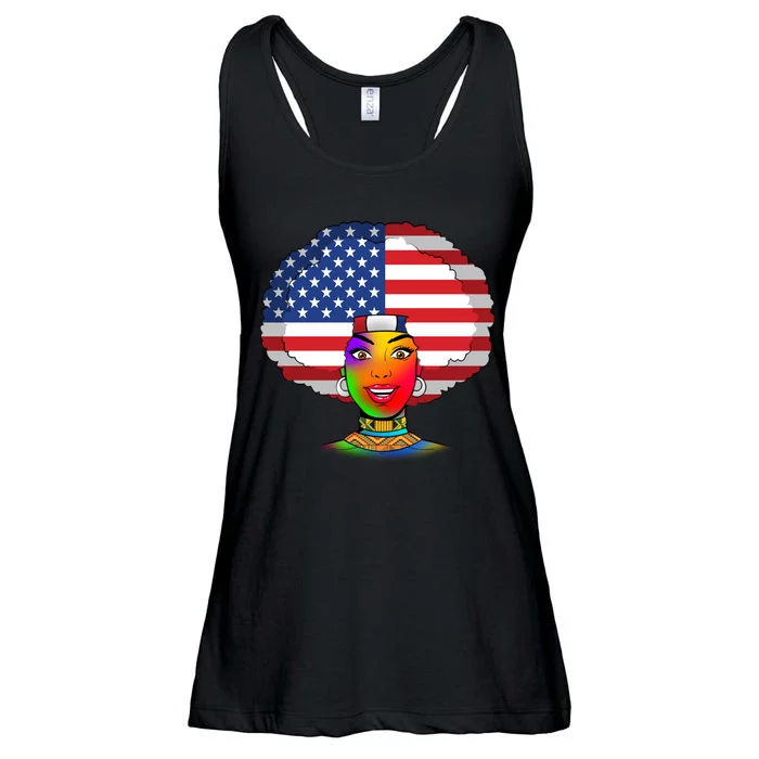 Kente African American Woman Ladies Essential Flowy Tank