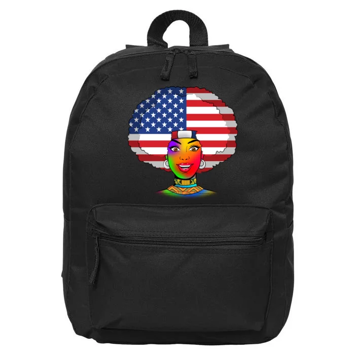 Kente African American Woman 16 in Basic Backpack