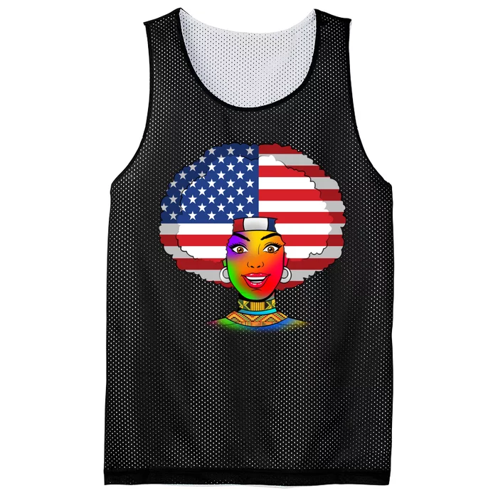 Kente African American Woman Mesh Reversible Basketball Jersey Tank