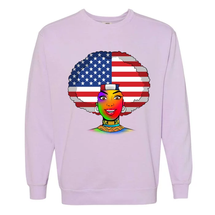 Kente African American Woman Garment-Dyed Sweatshirt