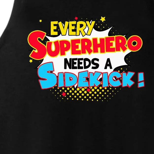 Kids Every Superhero Needs A Sidekick Brother Sister Ladies Tri-Blend Wicking Tank