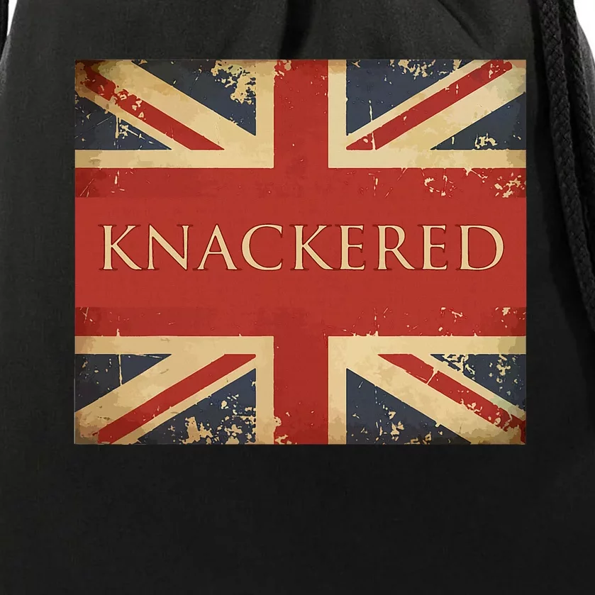 Knackered England Union Jack Flag Uk British Slang Drawstring Bag