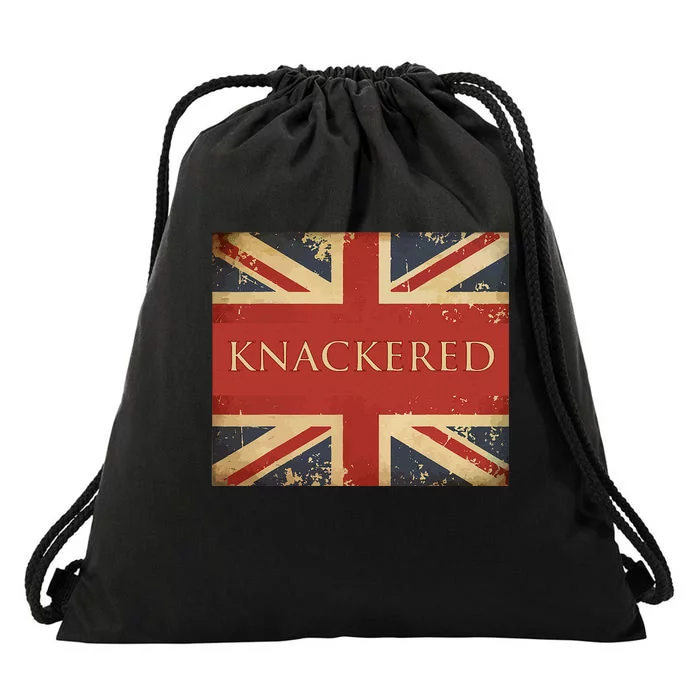 Knackered England Union Jack Flag Uk British Slang Drawstring Bag