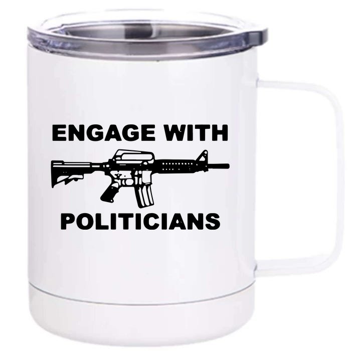 Krime Engage With Politicians Front & Back 12oz Stainless Steel Tumbler Cup