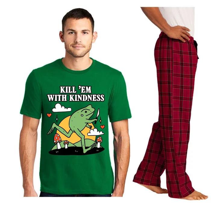 Kill Em With Kindness Retro Funny Frog Pajama Set