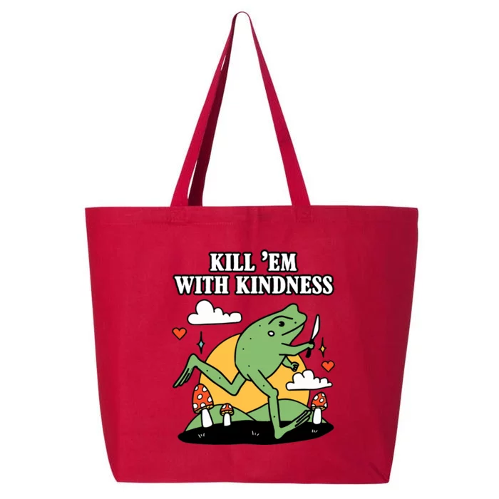 Kill Em With Kindness Retro Funny Frog 25L Jumbo Tote