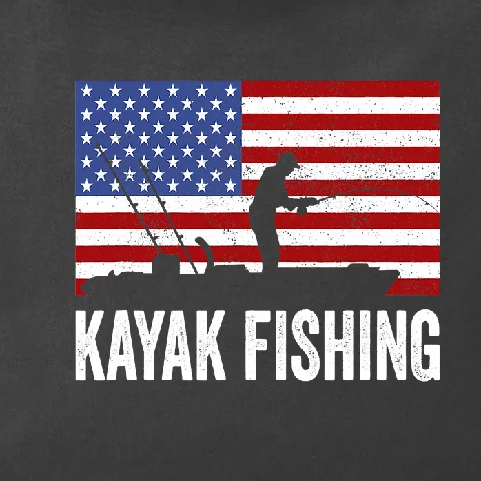 Kayaking Funny American Flag Angler Kayak Fishing Zip Tote Bag