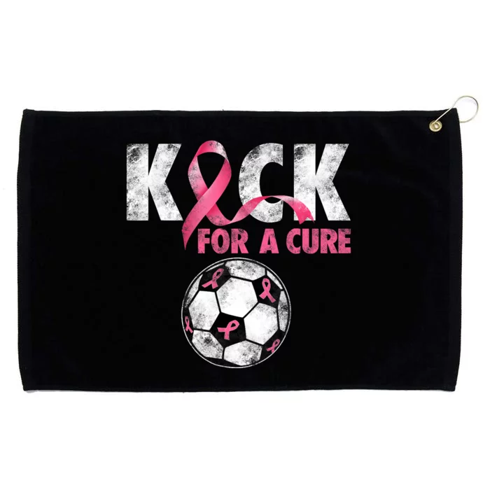 Kick For A Cure Breast Cancer Awareness Pink Ribbon Soccer Grommeted Golf Towel