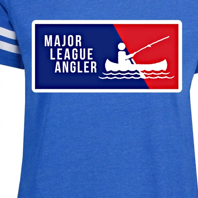 Kayak Fishing Angler Love To Fish Major League Gift For Dad Gift Enza Ladies Jersey Football T-Shirt