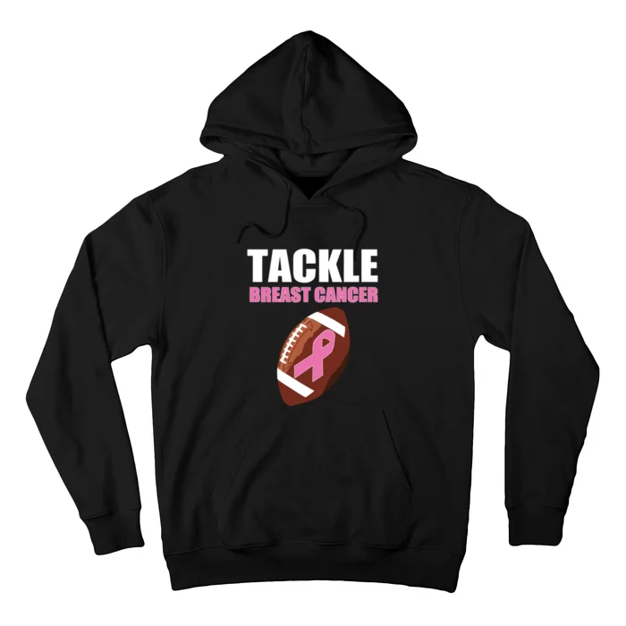 Kids Football Breast Cancer Awareness Pink Ribbon For Boy Girl Hoodie