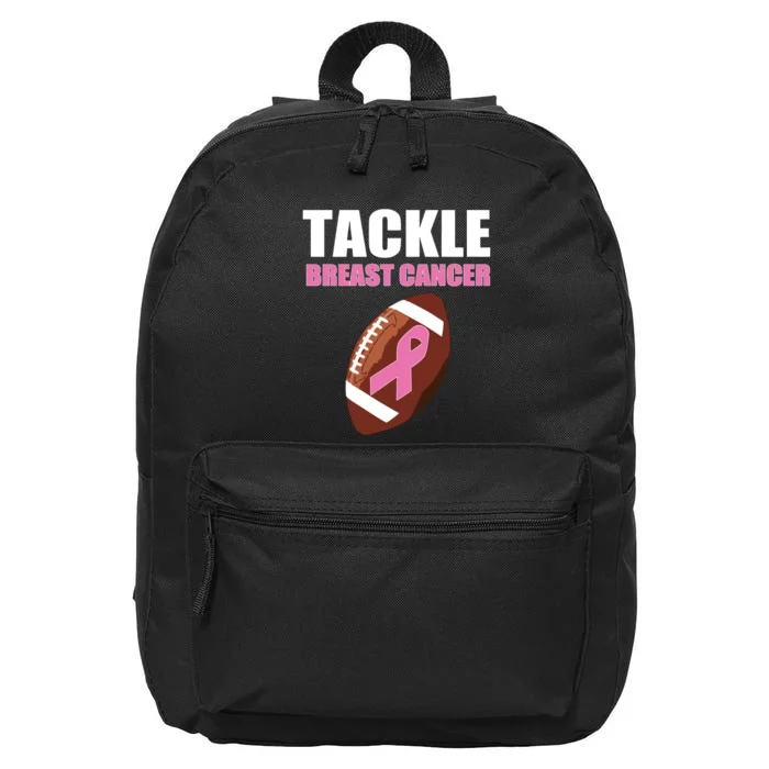 Kids Football Breast Cancer Awareness Pink Ribbon For Boy Girl 16 in Basic Backpack