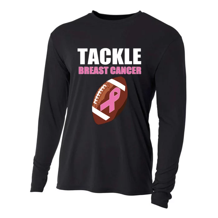 Kids Football Breast Cancer Awareness Pink Ribbon For Boy Girl Cooling Performance Long Sleeve Crew