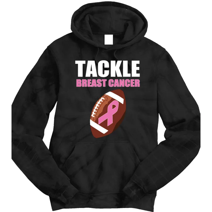 Kids Football Breast Cancer Awareness Pink Ribbon For Boy Girl Tie Dye Hoodie