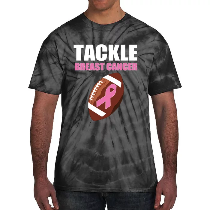 Kids Football Breast Cancer Awareness Pink Ribbon For Boy Girl Tie-Dye T-Shirt