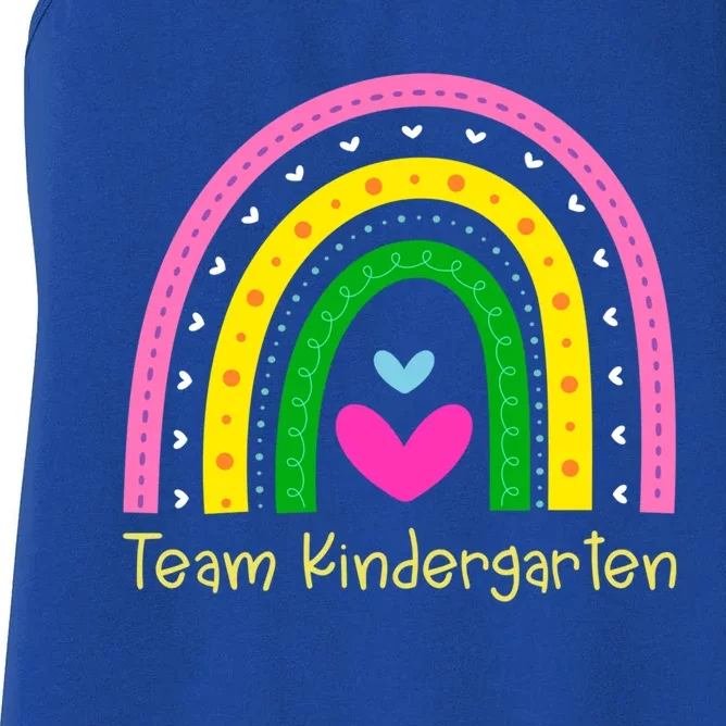 Kindergarten Funny Back To School Rainbow Team Kindergarten Gift Women's Racerback Tank