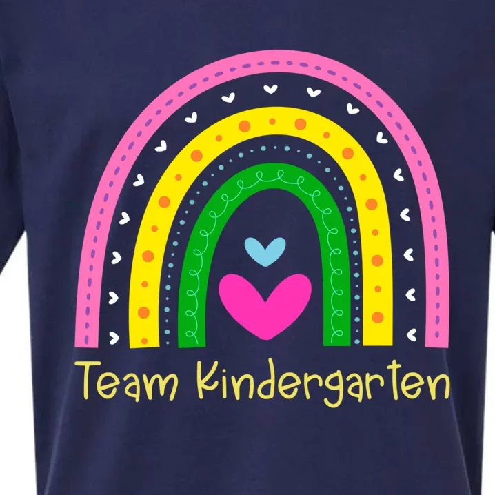 Kindergarten Funny Back To School Rainbow Team Kindergarten Gift Sueded Cloud Jersey T-Shirt