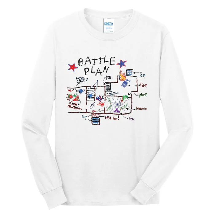 Kids Funny Battle Plan Christmas Home Hand Dawn Alone Xmas Tall Long Sleeve T-Shirt