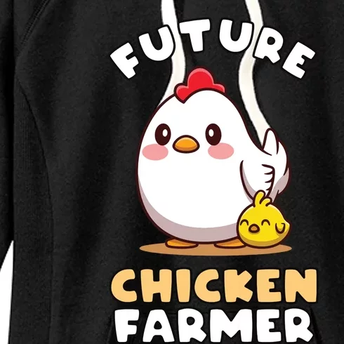 Kids Future Chicken Farmer Gift For Farmer Kids Women's Fleece Hoodie