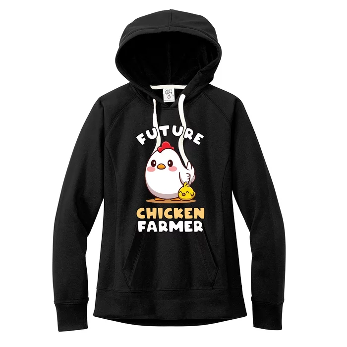 Kids Future Chicken Farmer Gift For Farmer Kids Women's Fleece Hoodie