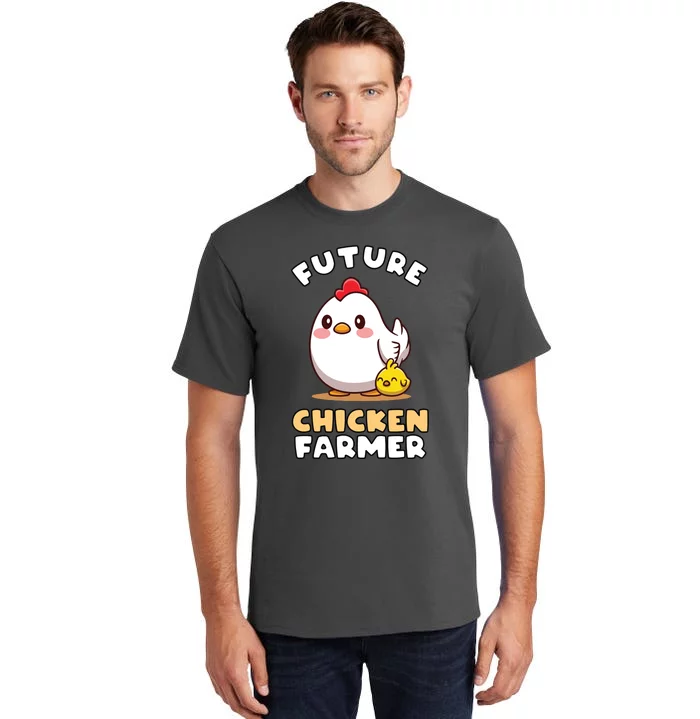 Kids Future Chicken Farmer Gift For Farmer Kids Tall T-Shirt