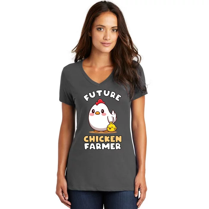 Kids Future Chicken Farmer Gift For Farmer Kids Women's V-Neck T-Shirt