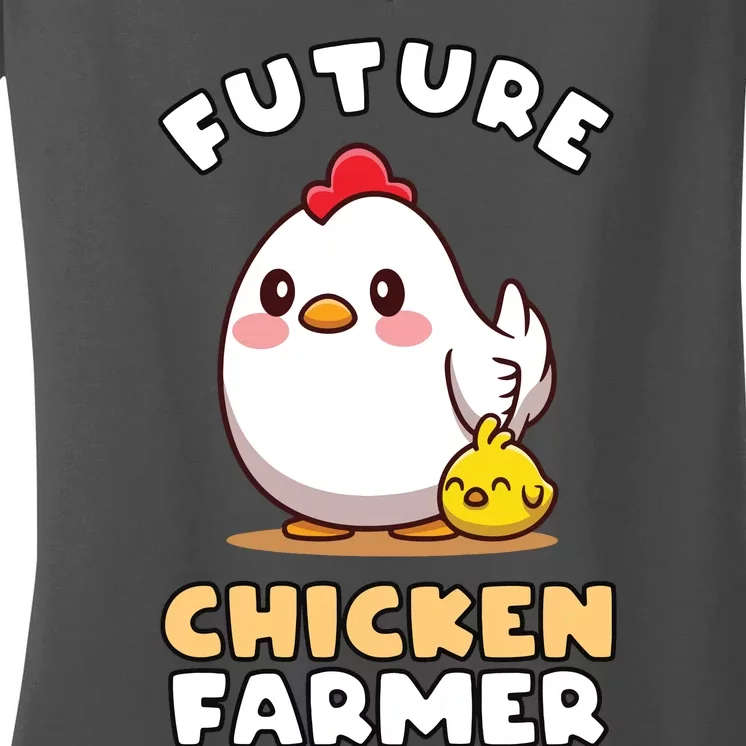 Kids Future Chicken Farmer Gift For Farmer Kids Women's V-Neck T-Shirt