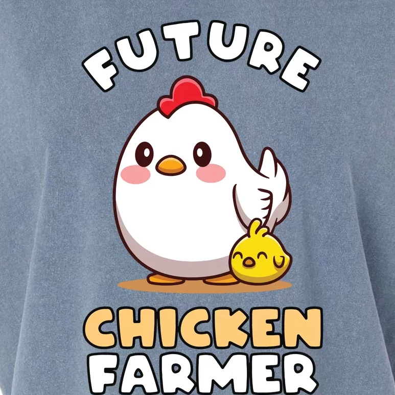 Kids Future Chicken Farmer Gift For Farmer Kids Garment-Dyed Women's Muscle Tee