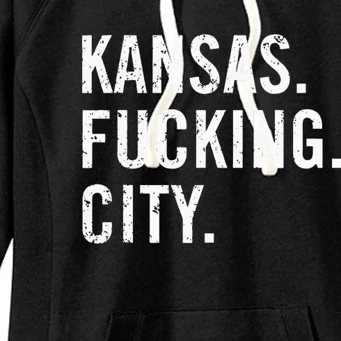 Kansas Fucking City Funny Kansas City Pride Gift Idea Women's Fleece Hoodie