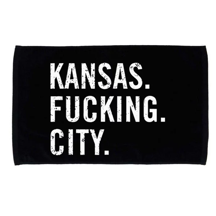 Kansas Fucking City Funny Kansas City Pride Gift Idea Microfiber Hand Towel