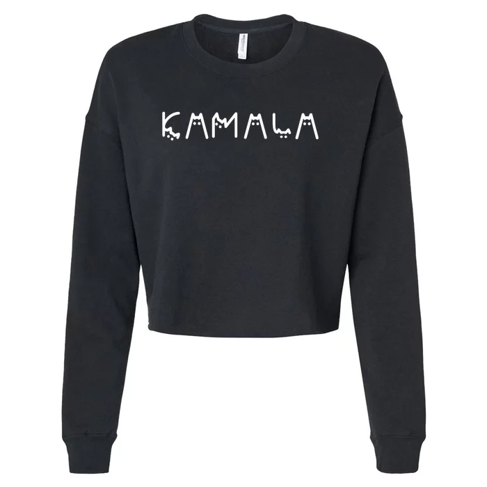 Kamala Funny Cat Ladies And Cat Guy Cropped Pullover Crew