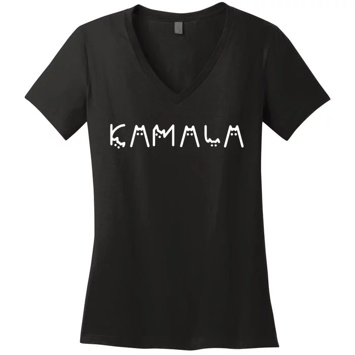 Kamala Funny Cat Ladies And Cat Guy Women's V-Neck T-Shirt