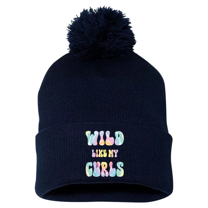 Kids Funny Curly Hair Wild Like My Curls Girl Boy Tie Dye Pom Pom 12in Knit Beanie