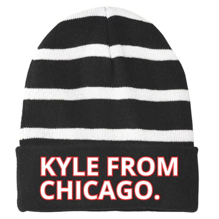 Kyle From Chicago Striped Beanie with Solid Band