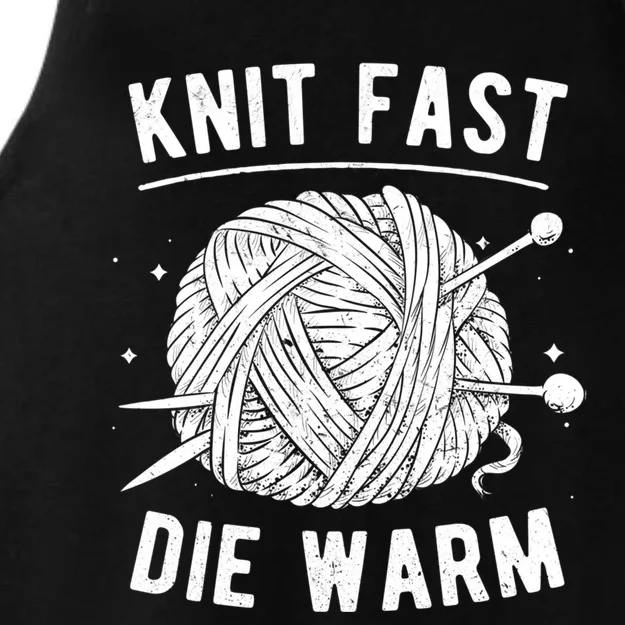 Knit Fast Die Warm Yarn Knitting Lover Knitters Gift Ladies Tri-Blend Wicking Tank