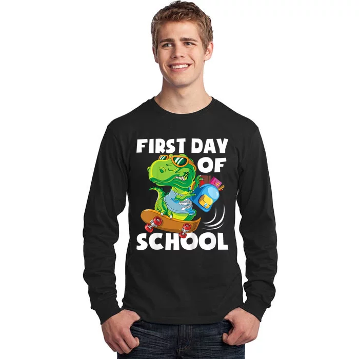 Kids First Day Of School Student Dino Kindergarten Tall Long Sleeve T-Shirt