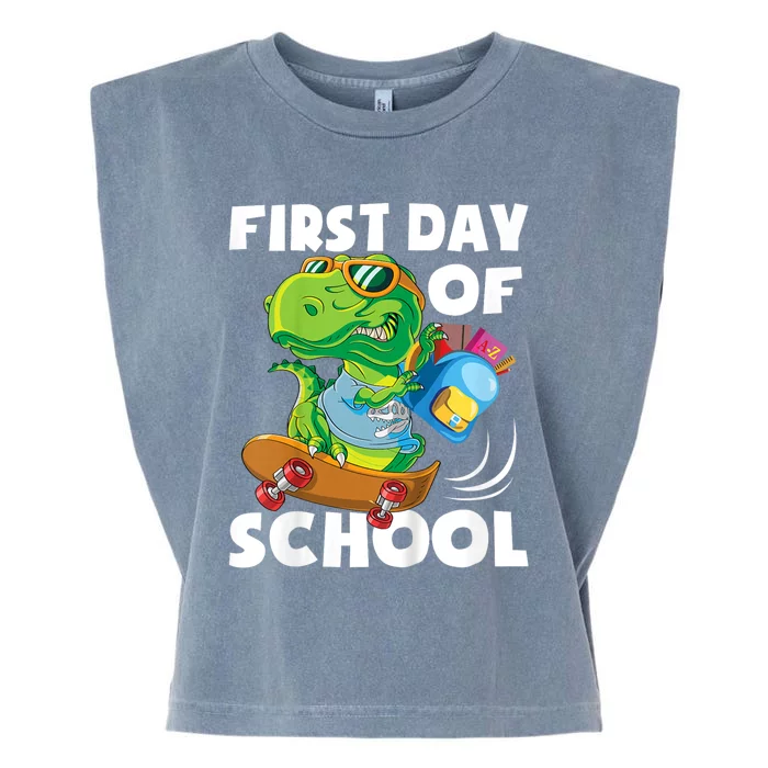 Kids First Day Of School Student Dino Kindergarten Garment-Dyed Women's Muscle Tee